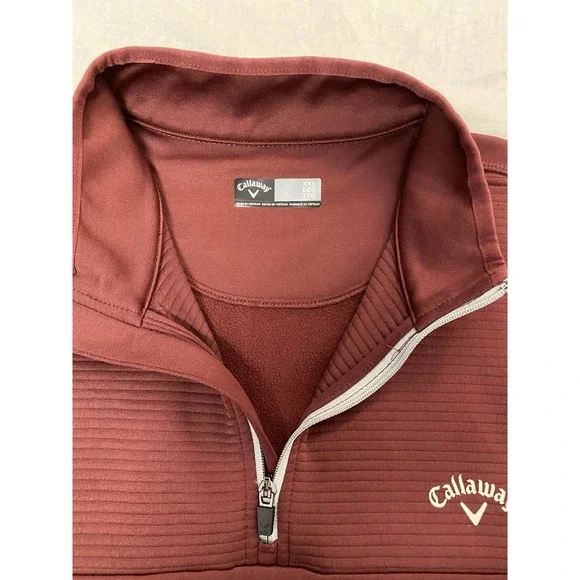 Callaway Golf 1/4 Zip Pullover XXL Mens Burgundy Performance Jacket - Picture 3 of 10